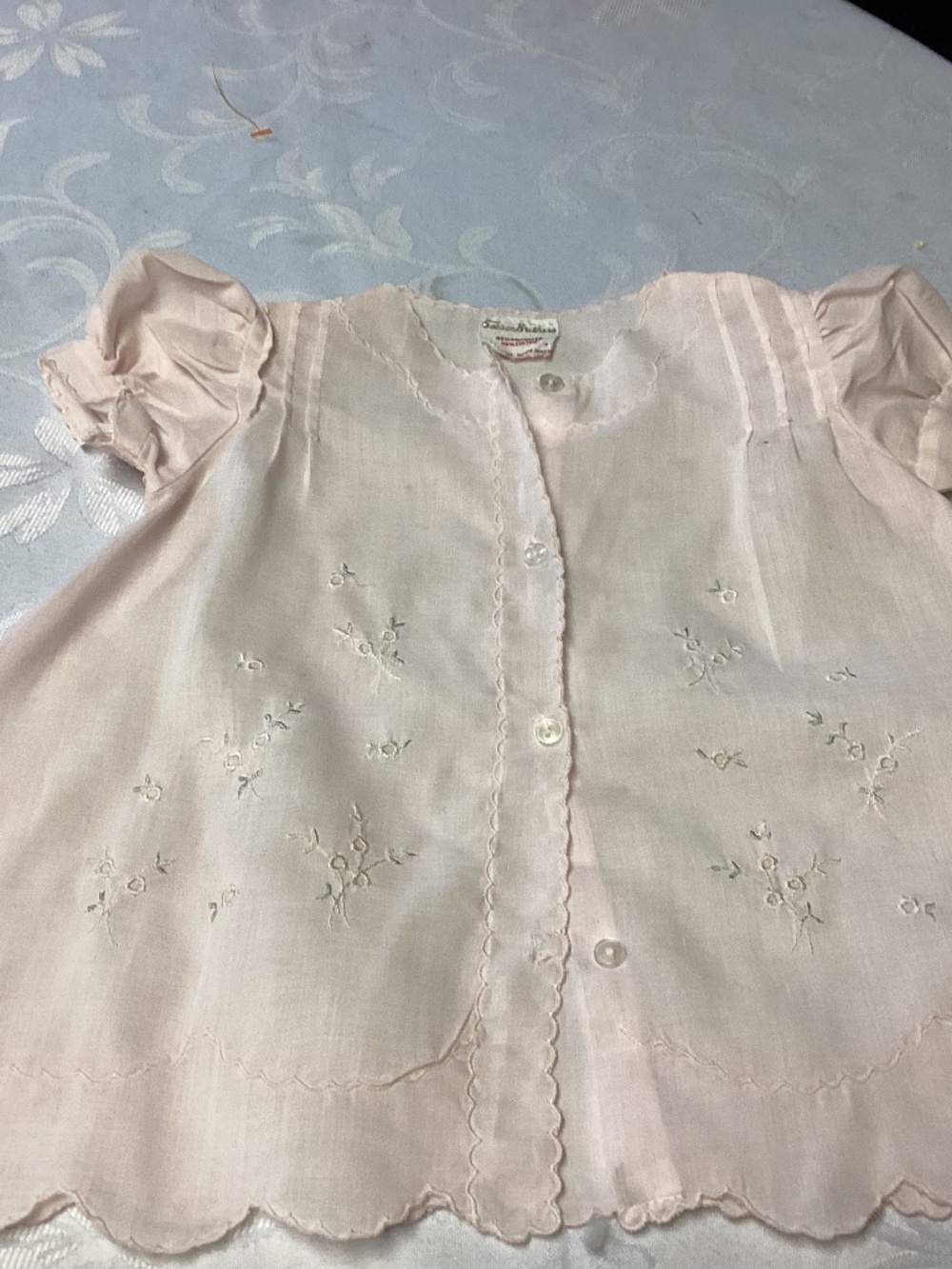 Sassoon brothers rare pink flowered baby’s dress VINTAGE